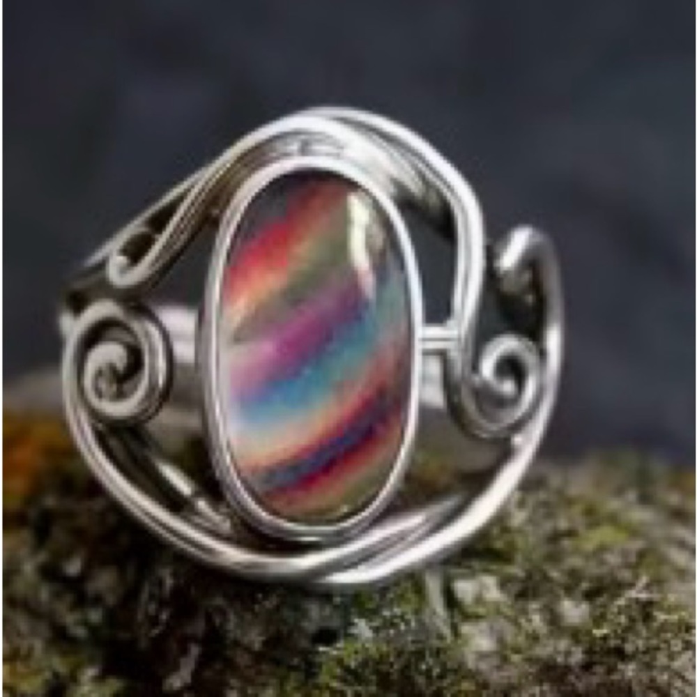 New Costume Silver Opal Ring